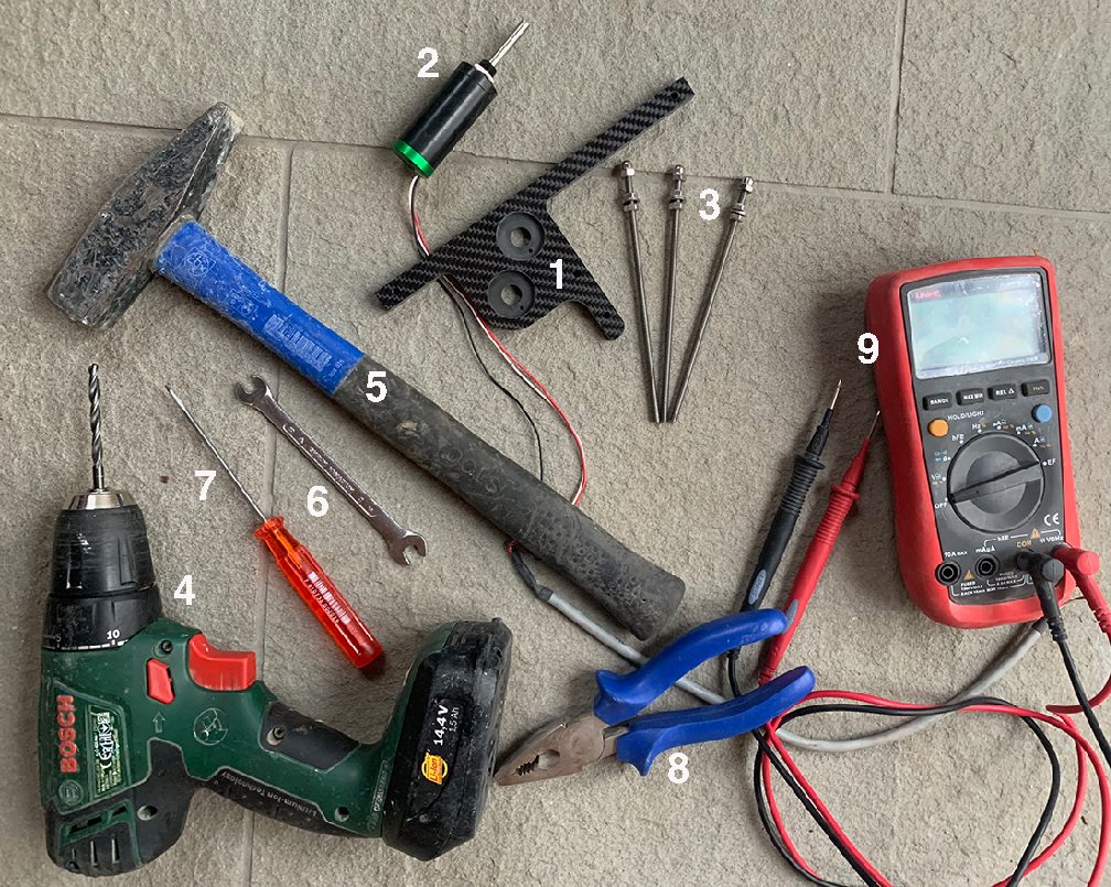 Tools recommended to install a Natkon dendrometer